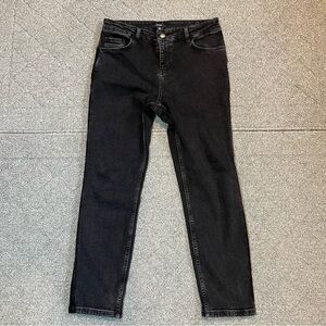 Nasty Gal Jeans Womens Size 10 Black 2 Tone Denim Mid Rise Tapered Stretch